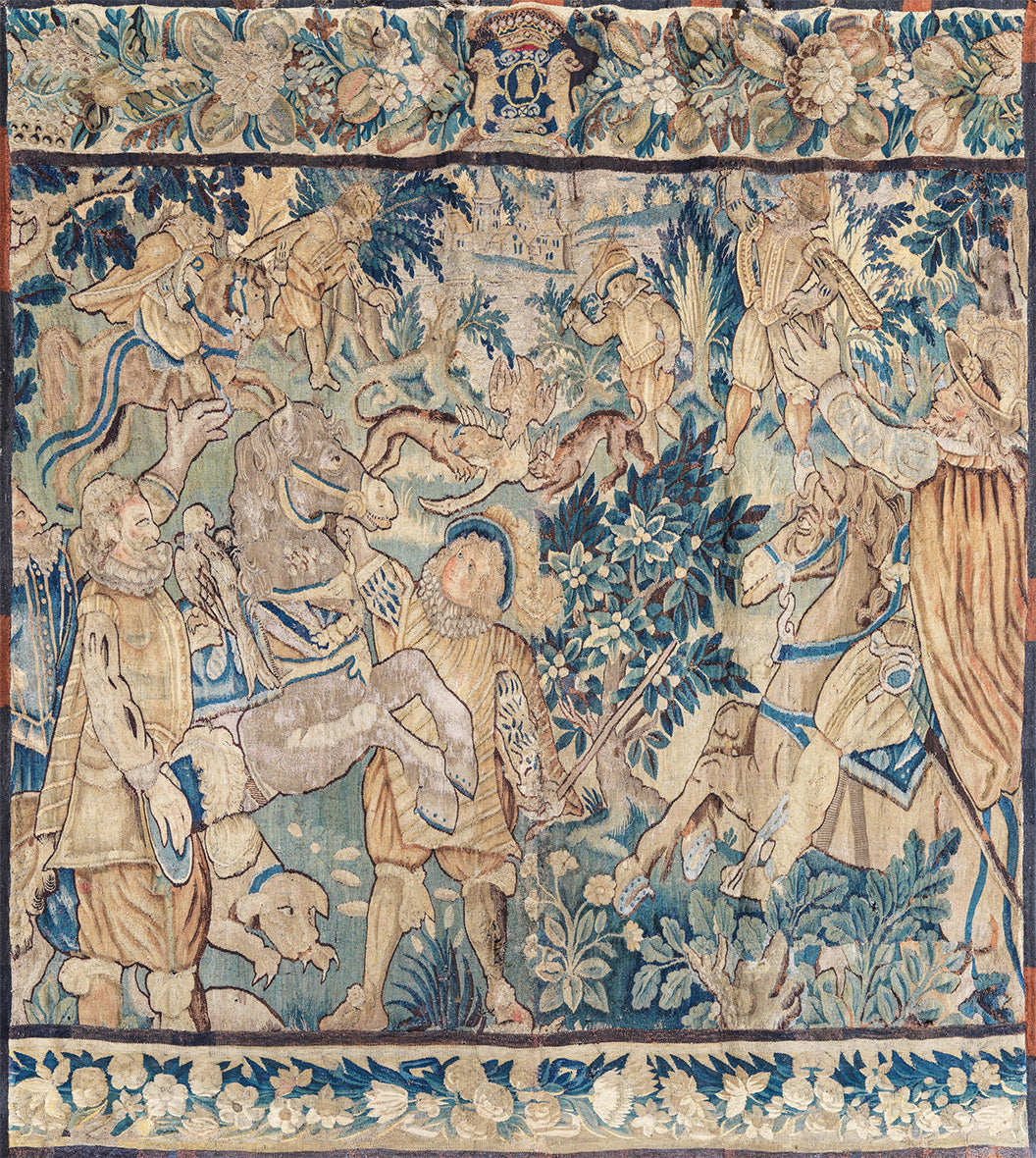The Falconer’s Pageant: A Noble Tapestry of Hunt, Heraldry, and Courtly Spectacle RE884509