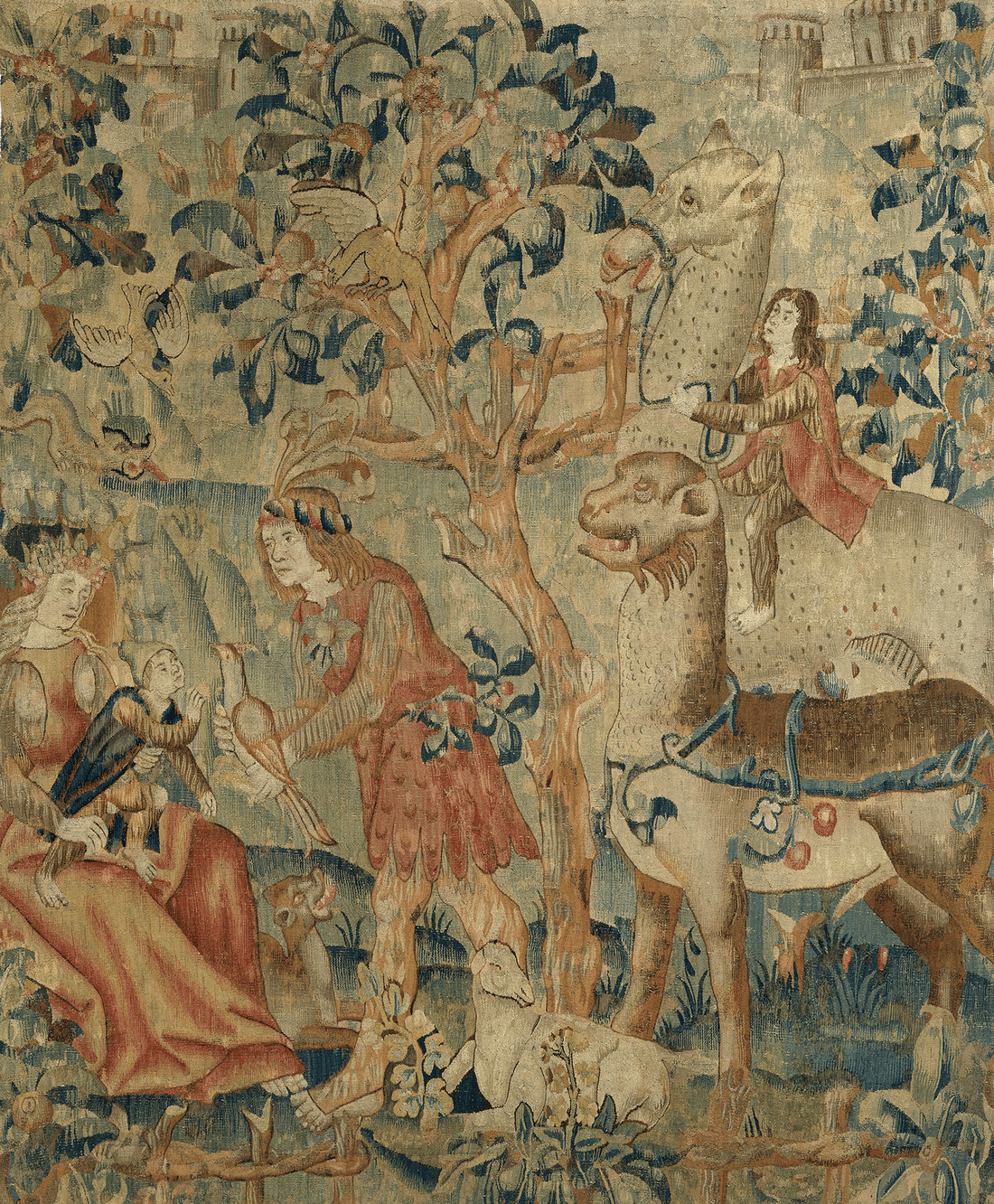 Medieval French Tapestry Reproduction: The Mythical Beasts and Courtly ...