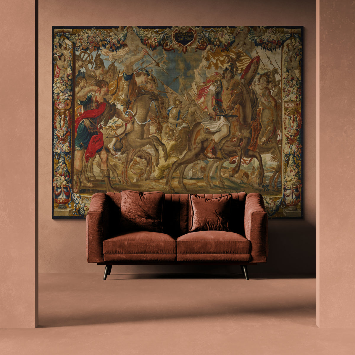Julius Caesar and Pompey The Great Roman Tapestry Reproduction RE264347