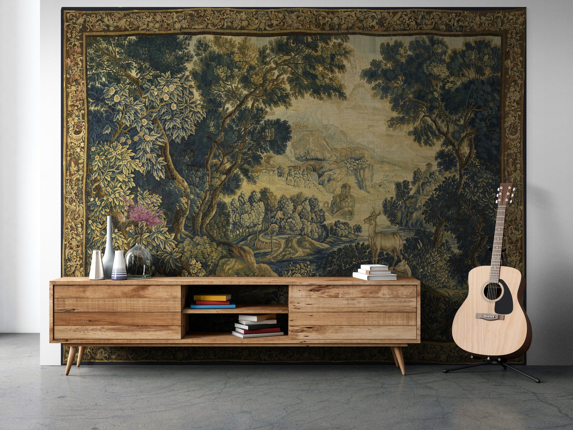 Superb French Verdure Tapestry Reproduction RE559830 The Dusky