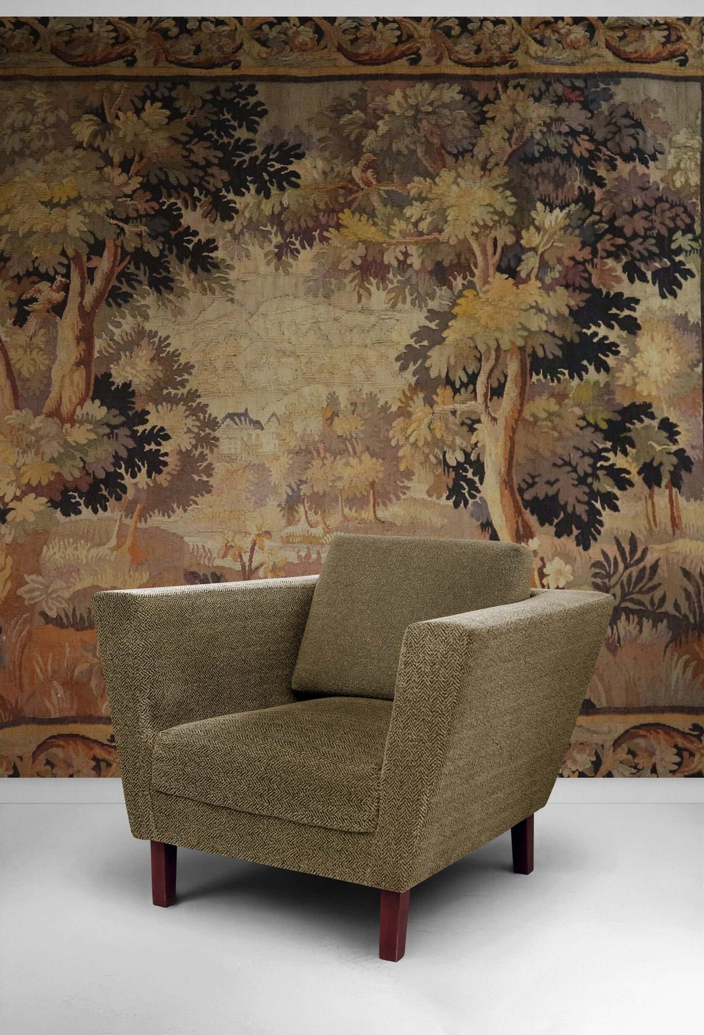 The Woodland Retreat: A 17th Century Flemish Tapestry of Pastoral Tranquility RE966616