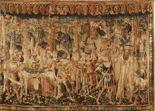AMAZING Medieval Tapestry Megnificent 100% Natural Fiber Reproduction RE899568