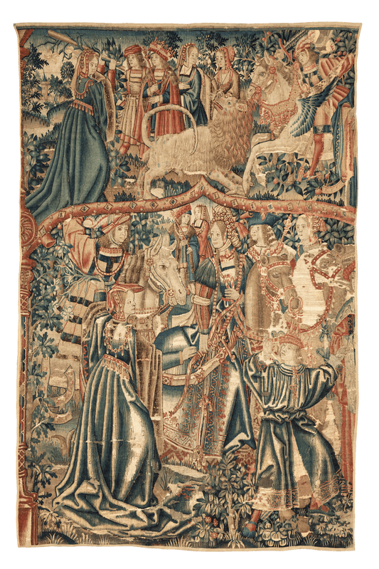 Late 15th Century The Knightly Elegance Tapestry: A Medieval Masterpiece RE494362