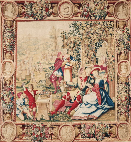 Harvest Celebration: Pastoral Tapestry Reproduc. October Harvest Scene RE741681