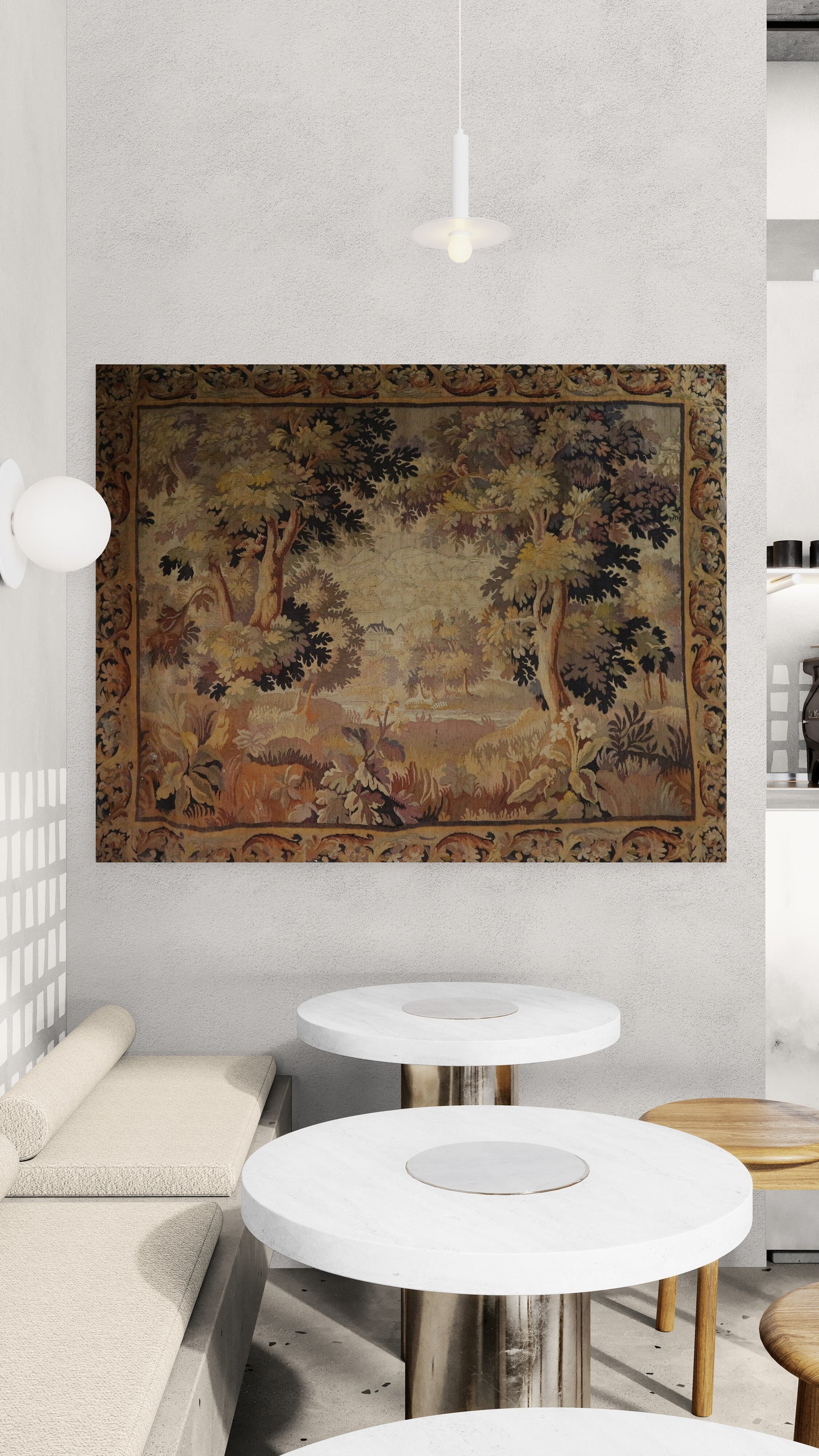 The Woodland Retreat: A 17th Century Flemish Tapestry of Pastoral Tranquility RE966616
