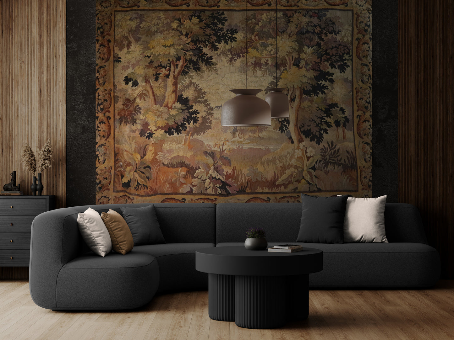 The Woodland Retreat: A 17th Century Flemish Tapestry of Pastoral Tranquility RE966616