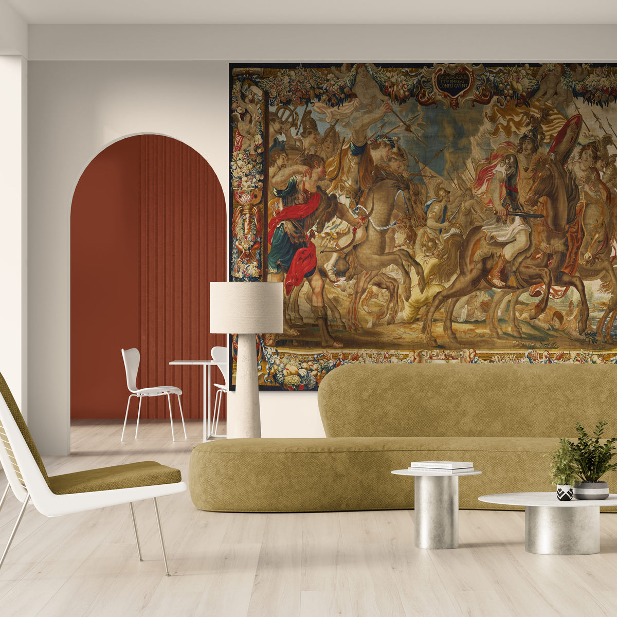 Julius Caesar and Pompey The Great Roman Tapestry Reproduction RE264347