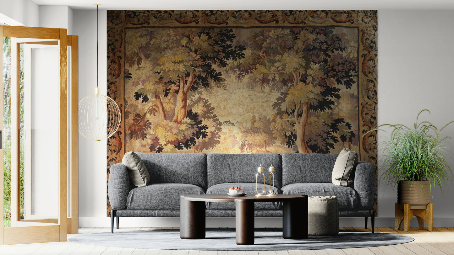 The Woodland Retreat: A 17th Century Flemish Tapestry of Pastoral Tranquility RE966616