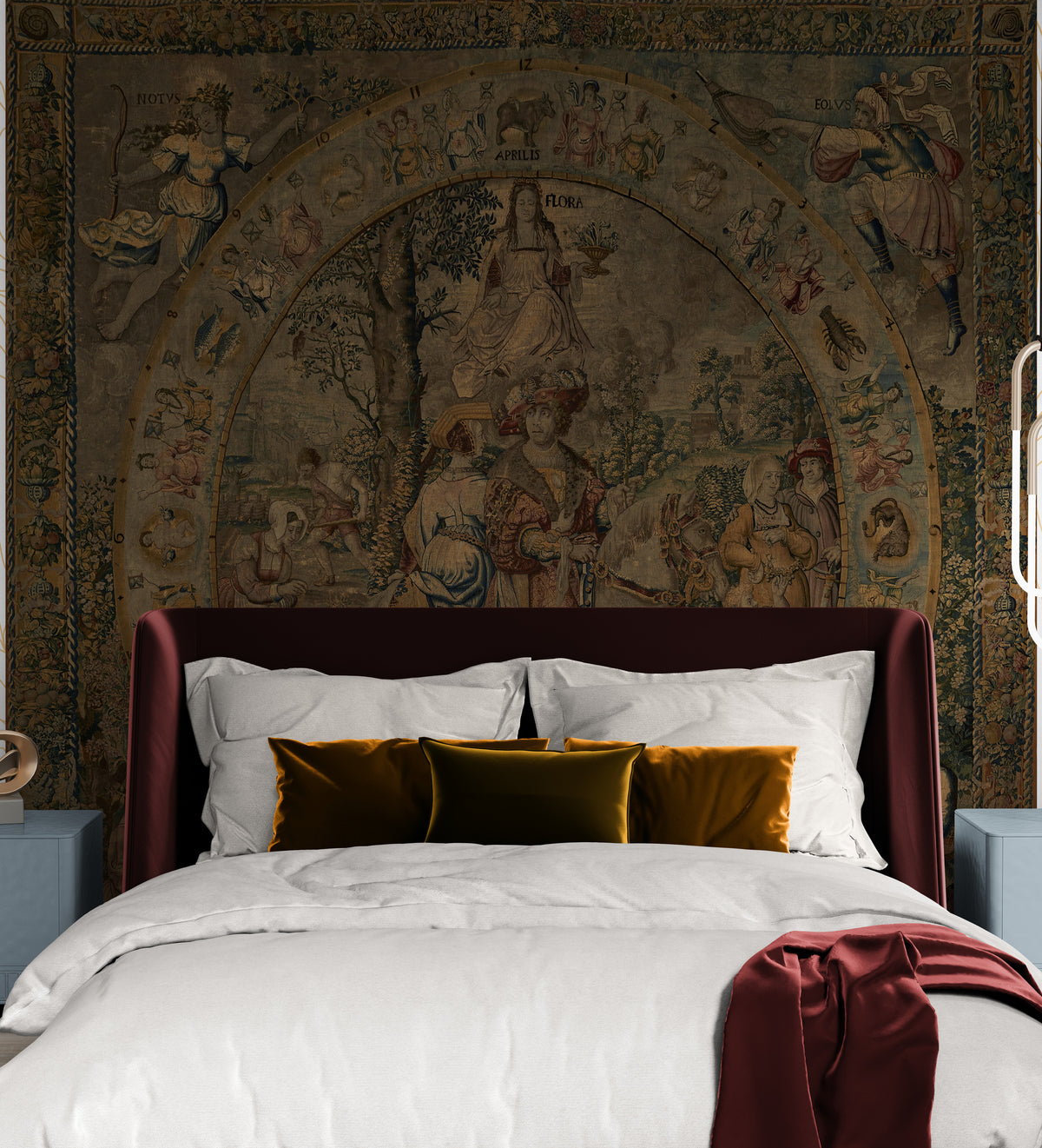 Renaissance ‘Spring’ Tapestry Reproduction – Flora, Zodiac, and Bucoli ...