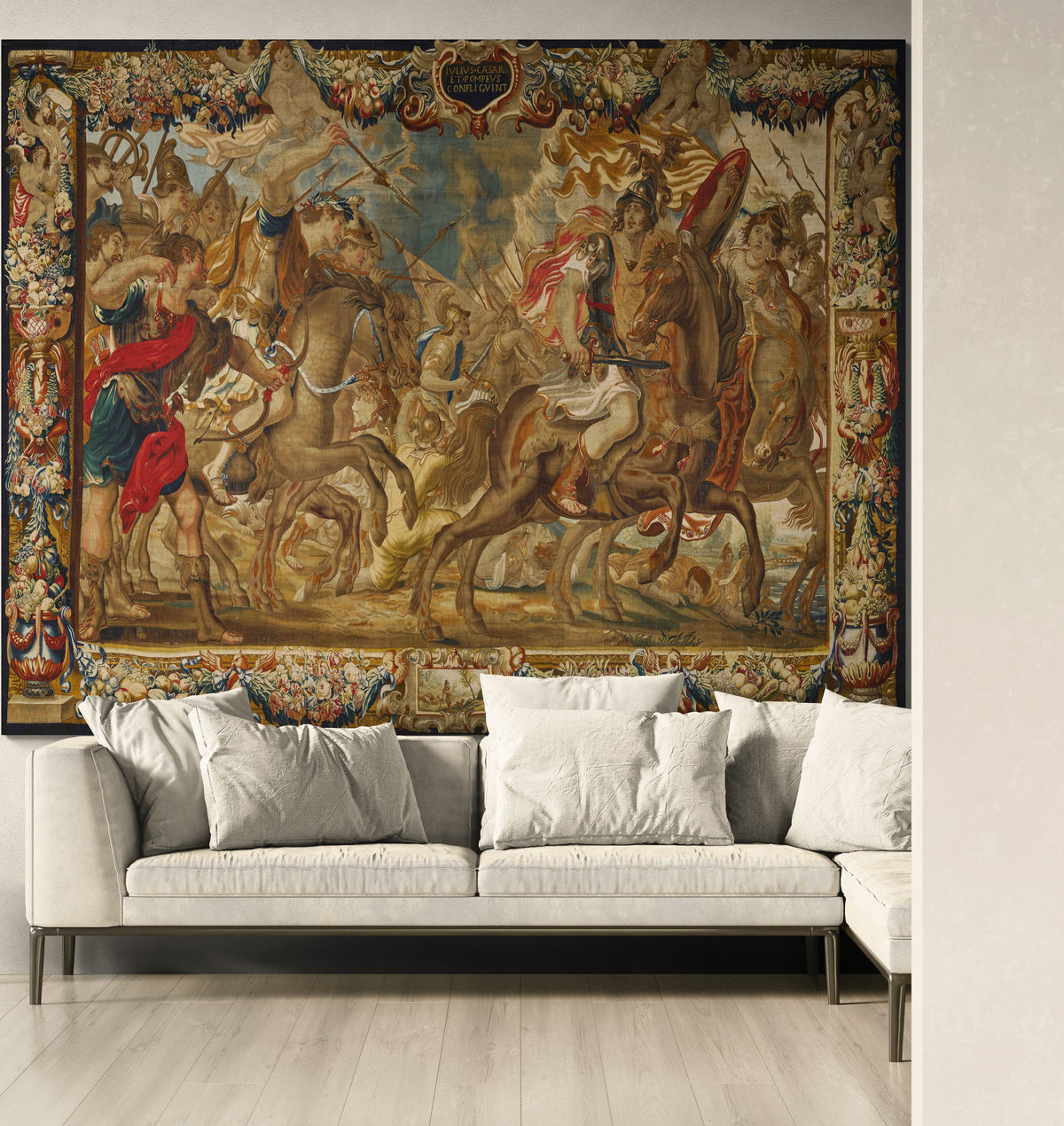Julius Caesar and Pompey The Great Roman Tapestry Reproduction RE264347