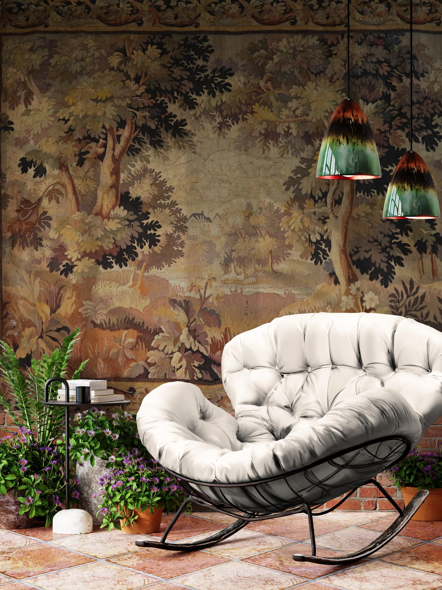 The Woodland Retreat: A 17th Century Flemish Tapestry of Pastoral Tranquility RE966616